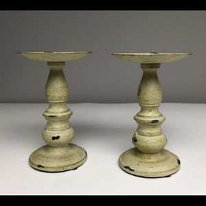 Distressed Metal Candle Holders